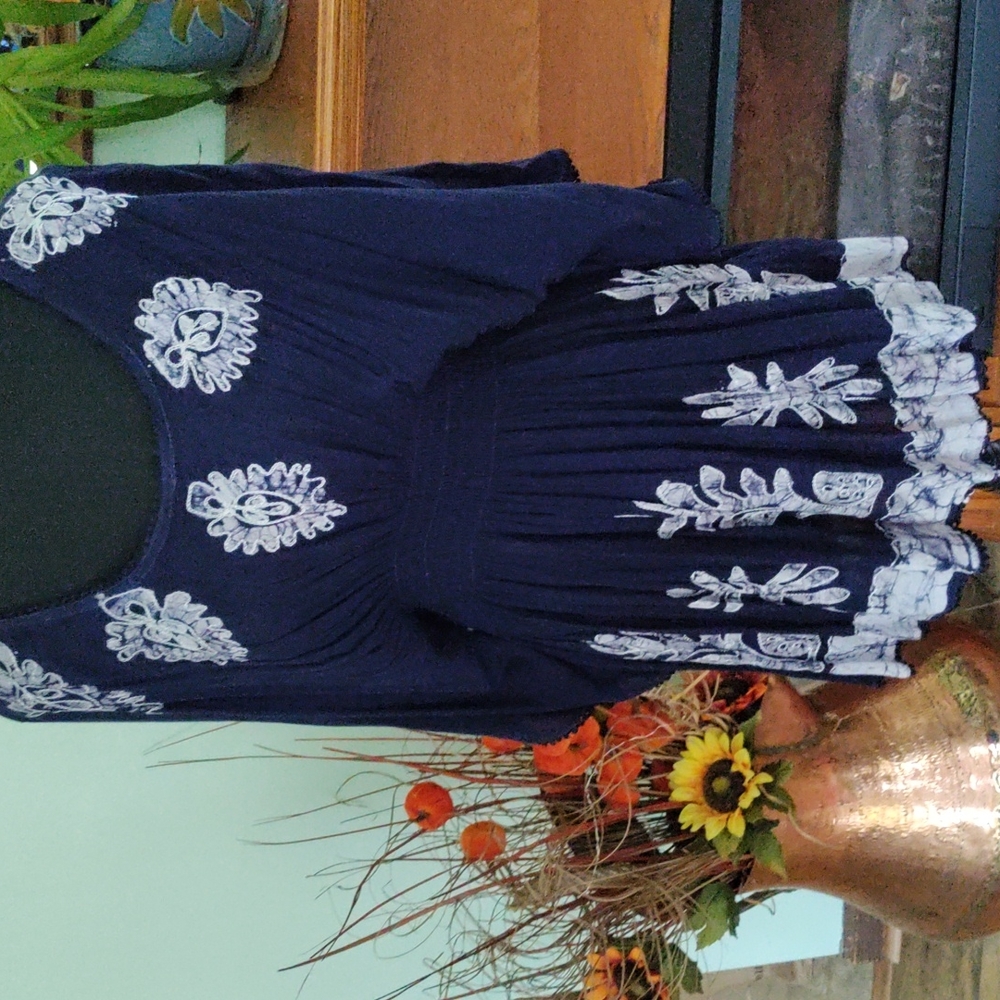 Navy and White Top/Coverup NWOT